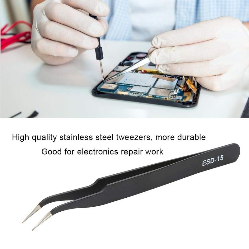 2 x repair tool set for curved tweezers, made of