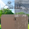 120Gallon Brown Resin Deck Box, Outdoor Storage Box Waterproof Lockable,