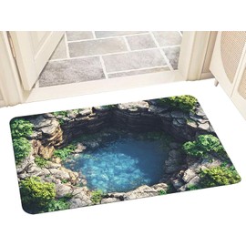 Genérico Alfombra 3D de Efecto Óptico,Antideslizante Absorbente y Lavable con Borde Fluido,Felpudo De Ilusión Óptica Tapete De Área - para Sala Dormitorio Baño Cocina Oficina Interior Exterior