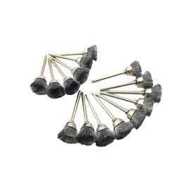 Luo ke Coarse Crimped Stainless Steel Wire Brush Wheel with 1/8 Inch Shank Fit for Dremel Tool (Bowl Shape)