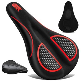 auvstar Bicycle Saddle Cover, Bicycle Seat Cushion, Ergonomic Bicycle Gel Saddle Cover for Women/Men, Saddle Cover Bicycle with Rain Protection, Bicycle Gel Cover, Saddle Pad, Saddle Protection, Soft