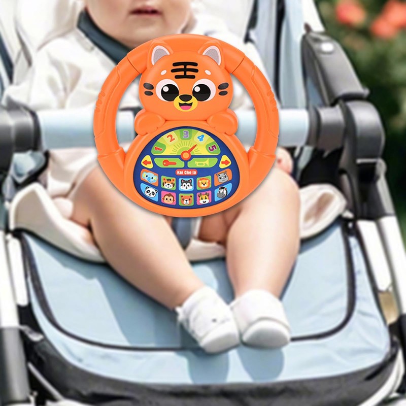 Fenteer Kids Steering Wheel Toy,Driving Controller,Game Hand Eye Coordination,Cartoon Sensory