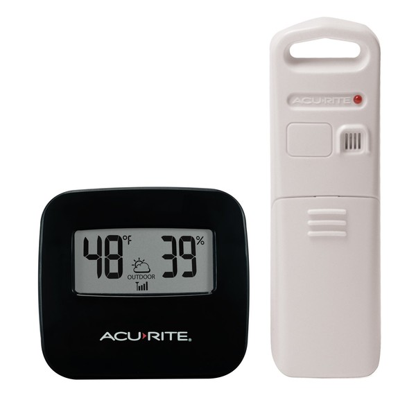AcuRite 02097M Wireless Indoor/Outdoor Thermometer with Humidity Sensor , Black
