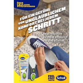 Scholl LiquiFlex Everyday L Comfort Insoles, More Memory Foam Cushioning and Arch Support, Pack of 2