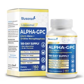 Ultra Alpha-GPC - 13-in-1 with Lion’s Mane, Uridine, Bacopa, Rhodiola - Max Absorption - Non-GMO, Gluten-Free, Lab Tested - Made in The USA (150 Count (Pack of 1))