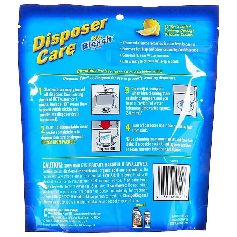 Disposer care Garbage Disposer Care Foaming Cleaner, Lemon Scent, 4