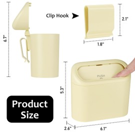 Accmor Car Trash Can, Portable Vehicle Trash Bin with Lid, Car Dustbin Garbage Organizer Holder with One Roll Trash Bag, Leakproof Hanging Mini Cars Storage Bag Container for Auto, SUV, Office (Beige)