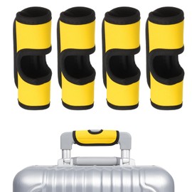 sourcing map Luggage Handle Wrap, 4 Pcs Hollow Neoprene Handbag Grip Cover Protector Luggage Identifiers Suitcase Handle Wraps for Luggage Suitcase Travel Bags, Yellow