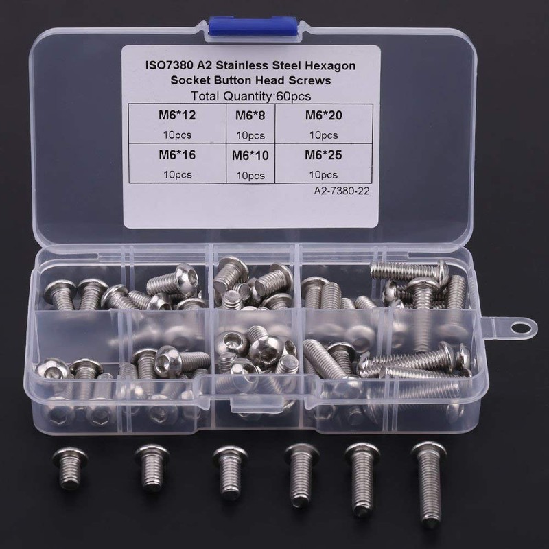 Hex Socket Bolts, Screws, Round Head Bolts, Stainless Steel, 60