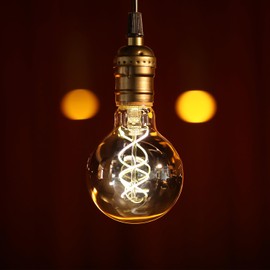 TORCHSTAR G25 LED Globe Light Bulbs, Smoke Gray Glass, 4.5W 150LM Dimmable Spiral Filament LED Bulb, E26 Base Vintage Edison Light Bulb, ETL Listed, 4000K Cool White, Pack of 6