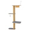Wall Mounted Cat Tree with Grey Felt, 4 Rotating Platforms