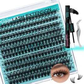 Lash Clusters Kit 200pcs, Eyelash Extension Kit 70D D Curl Diy Cluster Eyelashes Extensions Lash Bond and Remover Waterproof Lash Applicator Tools for 9-16mm Mix Lash Extension Kit for Beginners