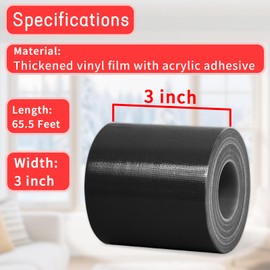 Birllaid Black Window Weather Sealing Tape, Window AC Insulation Air Conditioner Seal Tape, Waterproof Blocker for Cold Heat Air, Windproof, No Residue Strong adheisve 3 Inch x 65 FT