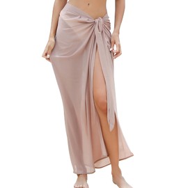 la ceida Women's Sarong Coverups Beach Sheer Bikini Wraps Chiffon Cover Ups for Swimwear Beige Sarongs Wrap