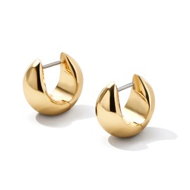 AoJun Gold Drop Dangle Earrings for Women,14K Gold Plated S925 Sterling Silver Post Hoop Earrings Hypoallergenic Earrings for Women Dangle Earrings (A Gold -hoops 16mm)