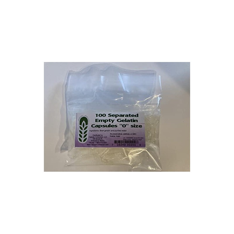 Capsule Connection Separated Empty Gelatin Capsules, "0" Size (100)