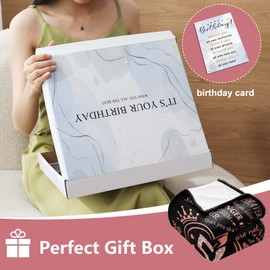 Budalagong 50th Birthday Blanket Gifts for Women with Gift Box, Gifts for Women Turning 50, Happy 50th Birthday Gift Ideas for Her, 50th Birthday Decorations Throw Blanket 60"x50"