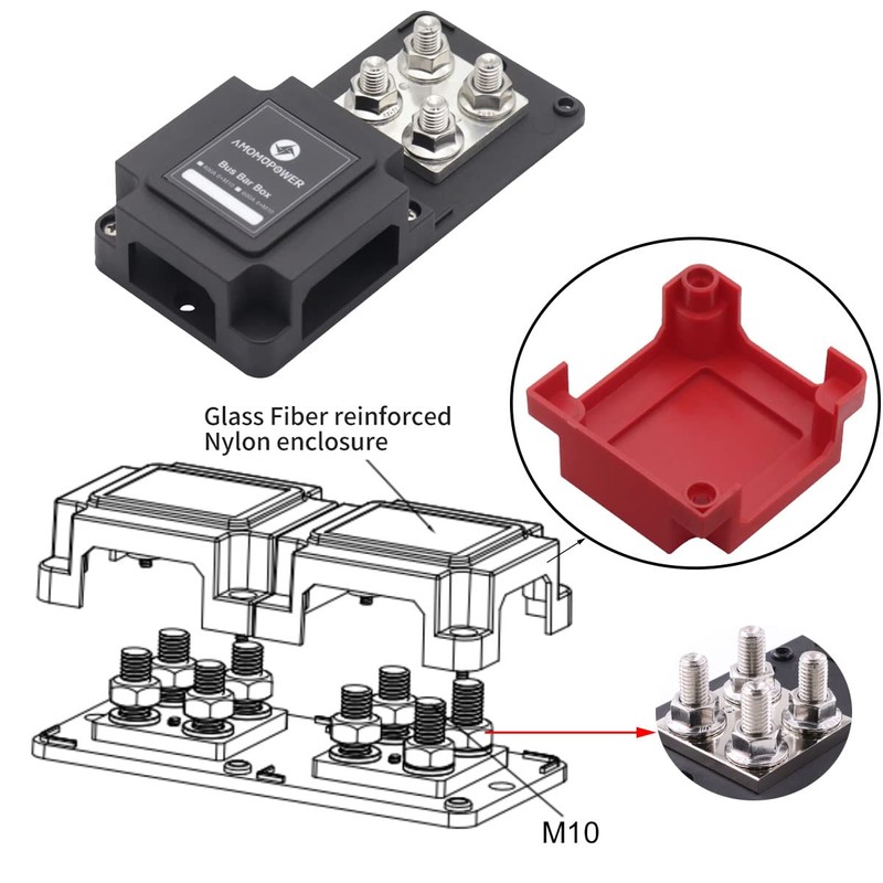 T Tocas 400A Bus Bar 12V | Power Distribution Block