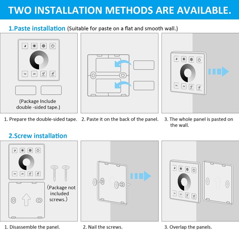 RGBZONE LED Light Strip Dimmer, RF Wireless Remote Control, Dimmable