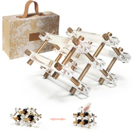 MAUYAR Countertop Bar Liquor Wine Bottle Holder Display Shelf, Wine Rack Organizer Storage Pantry Cabinet for Kitchen Decor