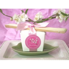 Sandalwood Fan in Glass Top White Box - Baby Shower Gifts & Wedding Favors