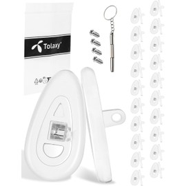 Tolaxy 20 Pairs Screw-in Eyeglass Nose Pads, 15mm Clear Glasses Replacement Nose Pieces for Oakley Conductor 6 OO4106 | Conductor 8 OO4107 | Conductor RX OX3186 | Conductor 0.5 OX3187 Sunglasses