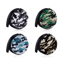 AdiStylinno Change Purse, 4PCS Fashionable Camouflage Colour Coin Pouch, Unisex Mini Purse Pouch with Hand Strap and Zipper (A)