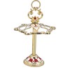 6Pcs Chinese Chalice Retro Style Zinc Alloy Glass Embossed Flower