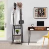 VECELO Coat Rack Freestanding,Hall Tree with Metal Basket and Storage