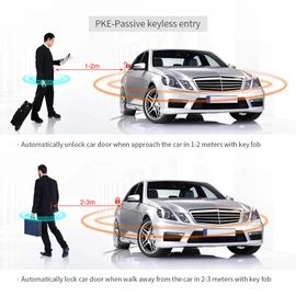 EASYGUARD EC003NV-NS PKE Passive Keyless Entry Car Push Star Button Remote Engine Start Stop Shock Sensor DC12V