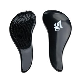 GL Detangle Hair Brush – Flexible Bristle Detangling Brush for Wet, Dry, Curly, Straight Hair– No Tangle Hairbrush for Adults and Kids -Gentle Detangler, Scalp Massage Brush (Black, Standard)