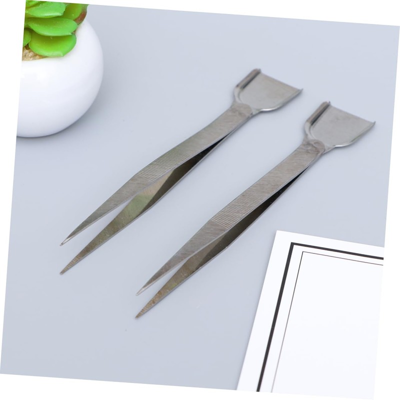 Hohopeti 2pcs Professional Jewelry Tool Tweezers with Spatula for Rhinestone