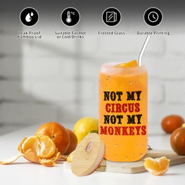 Monogrammed Glass Drinking Cup With Lid Straw Women White Elephant Gag Female Office Cowoker Funny Useful Unique Who Have Everything Gifts Adult Christmas Hilarious Cool Co Worker Colleague