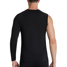 RIKUAOU Mens One Arm Sleeve Compression Shirts 1/2 Long Sleeve Athletic Base Layer Undershirt Basketball Workout Top