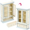 TOYANDONA Wooden Dollhouse Bookshelf Cabinet, 1:12 Scale Mini Bookcase Display