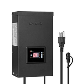 DEWENWILS 200W Low Voltage Landscape Transformer with Timer and Photocell Sensor, 3 Individually Controlled Outputs, 120V AC to 12V/14V AC, Weatherproof for Landscaping Light, Spotlight, ETL Listed