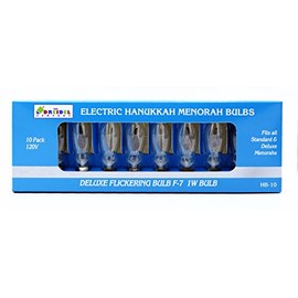 The Dreidel Company Flicker Flame Shaped Light Bulbs, E12 Replacement Bulbs, Dances with a Flickering Orange Glow, 1 Watt, 120 Volt (10-Pack)