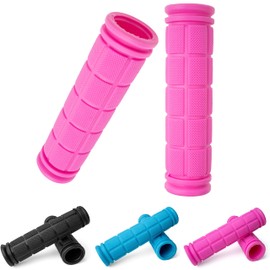 Bicycle Grips Set, 1 Pair Left Right in Pink, for Handlebar Grips up to Diameter 22 mm, 115 mm Grip, Rubber Grips Bicycle Handlebar Kit, Bicycle Handlebar Grip for MTB, Road Bike, Trekking Bike, City