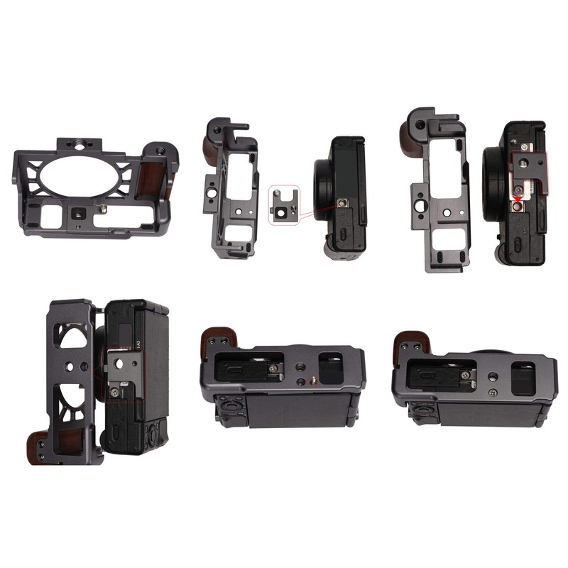 WEPOTO GP-ZV-1 Cage Hand Grip Metal Ebony Wood for Sony