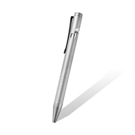 Hamans Titanium Bolt Action Pen with Clip Ballpoint Pen Pocket Pen Compact Size EDC Pen for Everyday Carry (Grey)