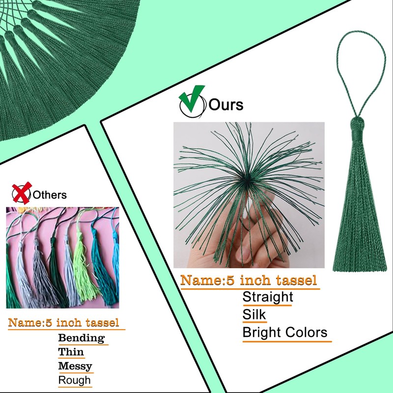 100 Pcs Silky Handmade Craft Tassels Trim Mini Pendant for