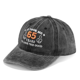 J.Ehonace 65th Birthday Dad Cap - It Took Me 65 Years to Look This Good - Funny Embroidered Baseball Hat for Men & Women - Perfect 65th Birthday Gift Black