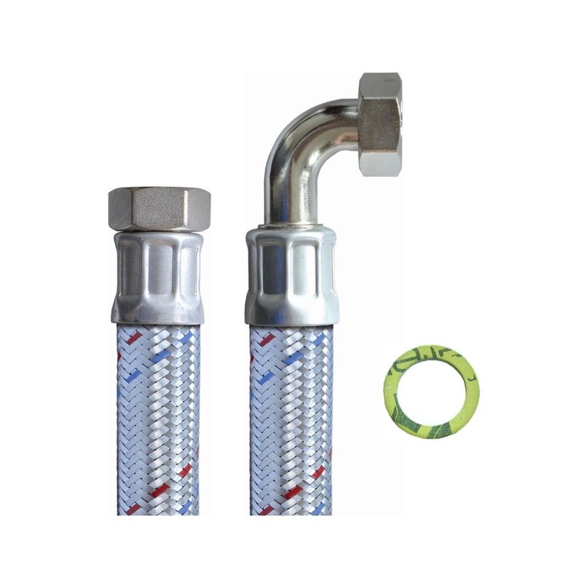 Reinforced hose 1 inch nut x 1 inch nut with