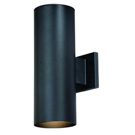 VAXCEL Modern Outdoor Porch Light - 2-Light Textured Black Aluminum Cylinder Wall Sconce, Waterproof Up and Down Light, Glass Cover, Exterior Wall Mount Lighting Fixture for Garage, Front Door, Patio