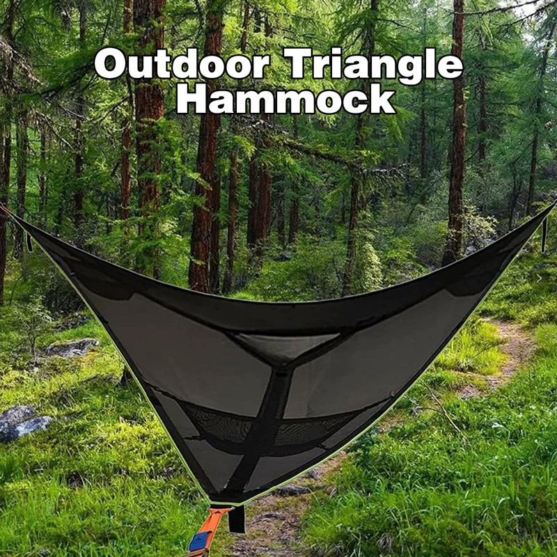 Triangle Hammock,13ft Triangle Camping Hammock, with 3 Ratchet Tie Down