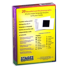 Stages Learning Materials Lang-O-Learn ESL Shapes & Colors Vocabulary Photo Cards Flashcards for English, Spanish, French, German, Italian, Chinese