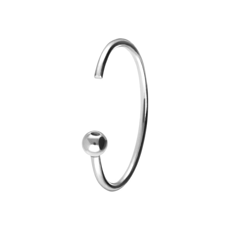 PIERCINGLINE 925 Sterling Silver Nose Piercing Ball Piercing Nose Ring