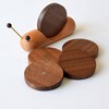 Wood Mug Coaster Heat Insulation Cute Snail Shape 5pcs Wooden