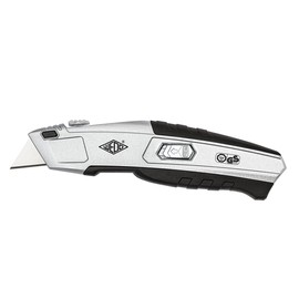 Wedo 78847 Cutter Auto Load (3 Steps Forward 7 mm, 15 mm, 25 mm, made of metal, Left Handed, TÜV/GS – Silver/Black + 5 Blades