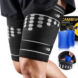 CAMBIVO Thigh Compression Support Sleeve with Hot & Cold Gel Pack